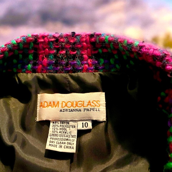 Vintage Adam Douglass Adrianna Papell BlazerJacket Embellished Sequin Rhinestone - Picture 10 of 11